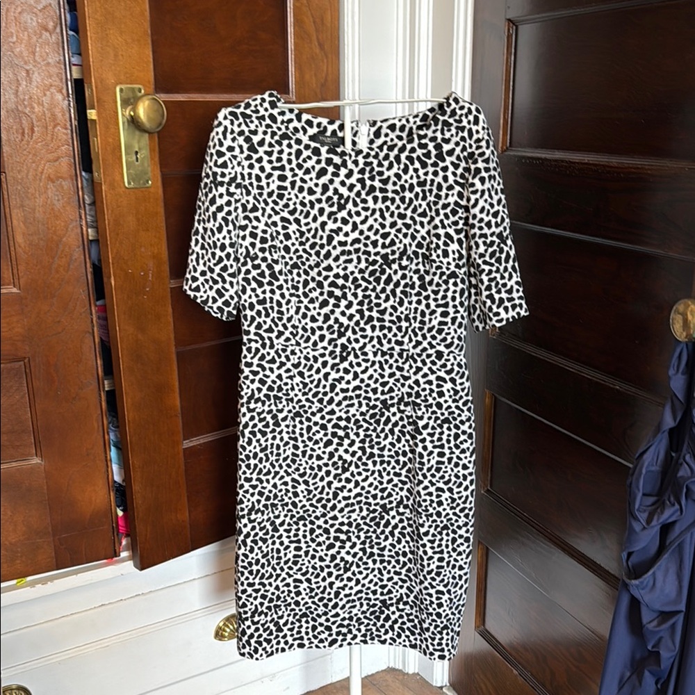 Talbots‎ Black and White Sheath Midi Dress